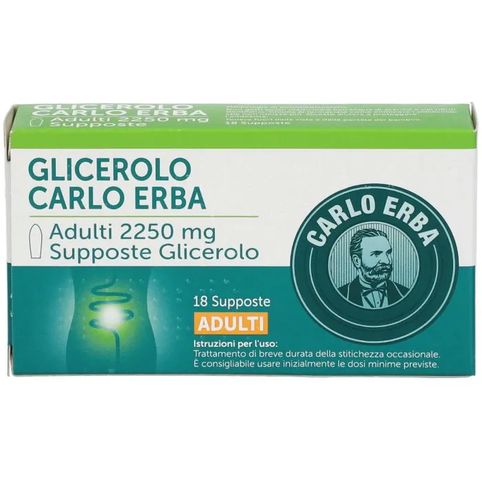Glicerolo Carlo Erba Adulti 18 Supposte 2250mg
