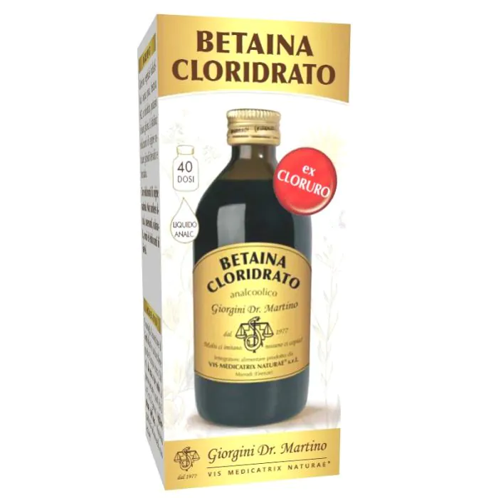 Betaina cloridrato liquido analcolico 200 ml Betaina cloridrato liquido analcolico 200 ml