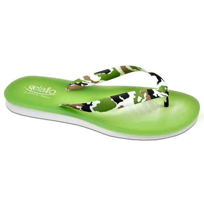 Infradito gelato uomo con plantare gel camouflage/lime 44/45 1 paio Infradito gelato uomo con plantare gel camouflage/lime 44/45 1 paio