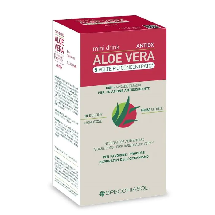 Aloe vera antiox mini drink 5 volte piu' concentrato 15 bustine da 10 ml Aloe vera antiox mini drink 5 volte piu' concentrato 15 bustine da 10 ml