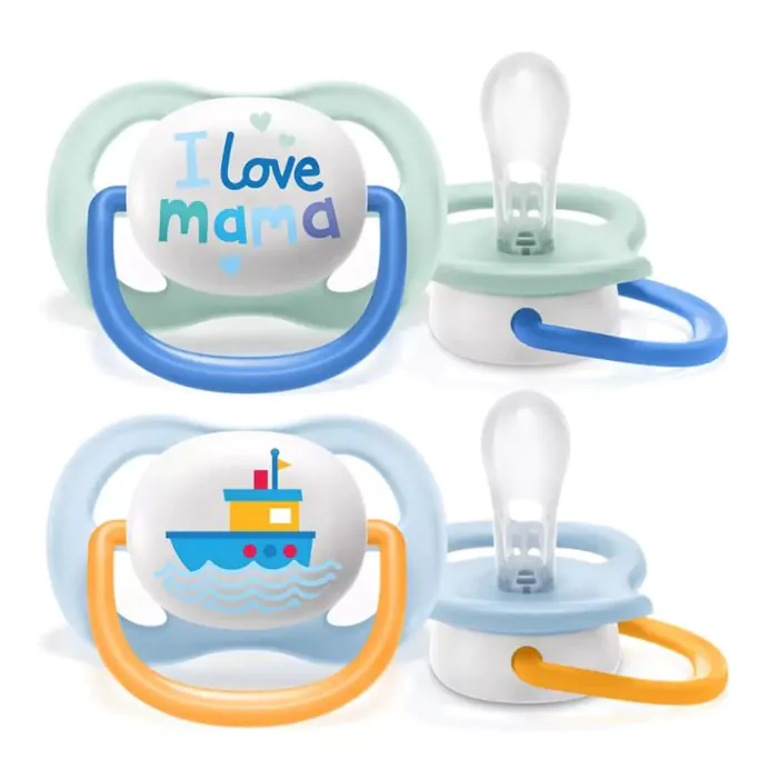 Avent ultra air succhietto mama/boat maschio 0-6 mesi 2 pezzi Avent ultra air succhietto mama/boat maschio 0-6 mesi 2 pezzi