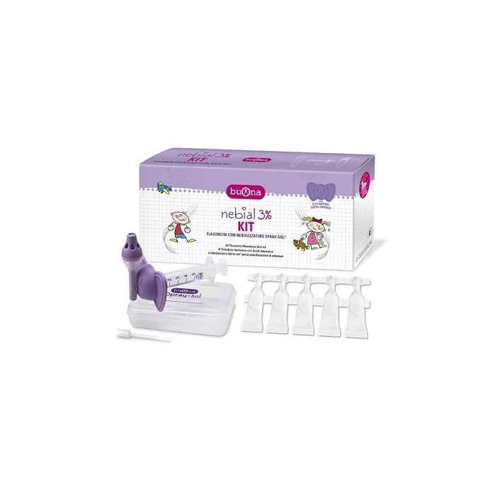 Nebial 3% Kit Soluzione Ipertonica Acido Ialuronico + Spray-sol Per Nebulizzazione