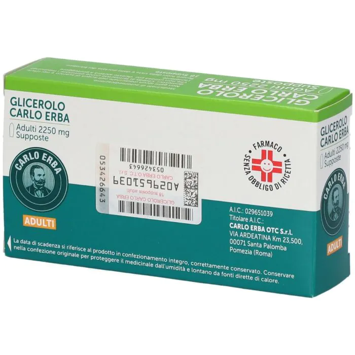 Glicerolo Carlo Erba Adulti 18 Supposte 2250mg