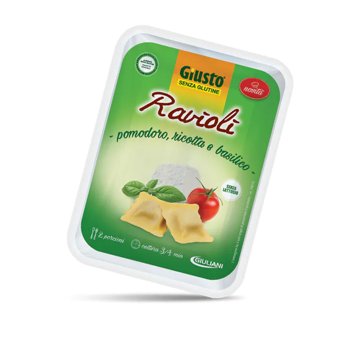 Giusto senza glutine ravioli pomodoro/ricotta/basilico 250 g Giusto senza glutine ravioli pomodoro/ricotta/basilico 250 g
