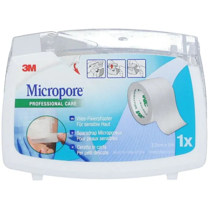 3M Micropore Cerotto In Carta Con Dispenser 2,5 mm x 5 m