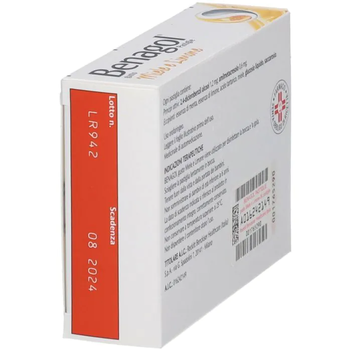 Benagol Pastiglie Miele e Limone Antisettico Cavo Orale 36 Pastiglie