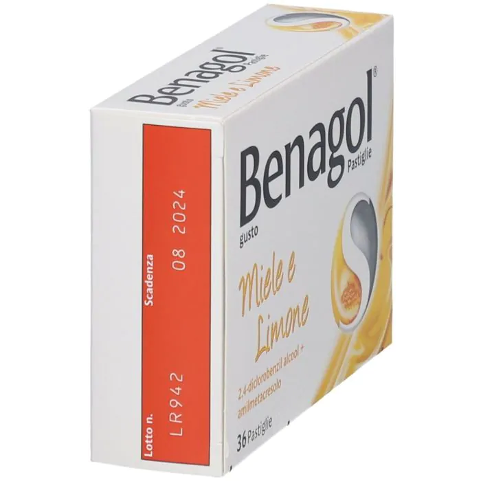 Benagol Pastiglie Miele e Limone Antisettico Cavo Orale 36 Pastiglie
