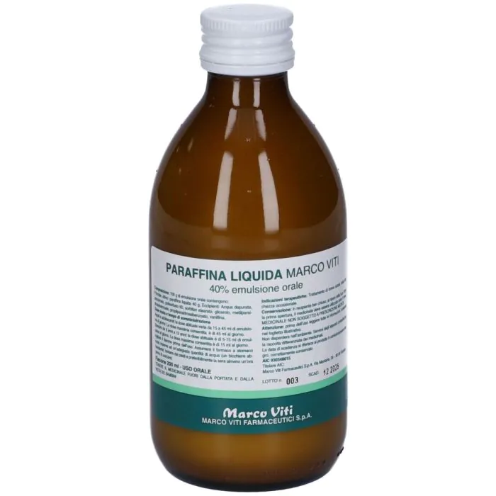 Paraffina Liquida Marco Viti 40% Emulsione Orale Stitichezza Occasionale 200 ml Paraffina Liquida Marco Viti 40% Emulsione Orale Stitichezza Occasionale 200 ml