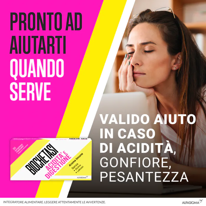 Biochetasi Digestione e Acidità 20 Compresse Masticabili