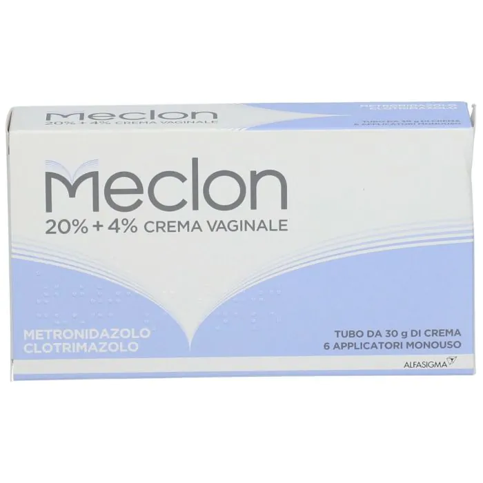Meclon Crema Vaginale 20%+ 4% Tubo 30 g + 6 Applicatori Monouso Meclon Crema Vaginale 20%+ 4% Tubo 30 g + 6 Applicatori Monouso