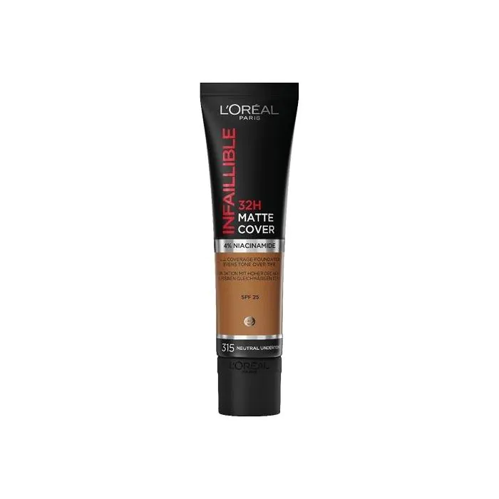 L’OREAL PARIS - 32H Matte Cover Foundation - Fondotinta Liquido N. 315 Neutral Undertone L’OREAL PARIS - 32H Matte Cover Foundation - Fondotinta Liquido N. 315 Neutral Undertone