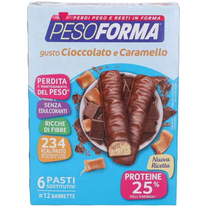 Pesoforma Barrette Cioccolato Caramello 12 Pezzi