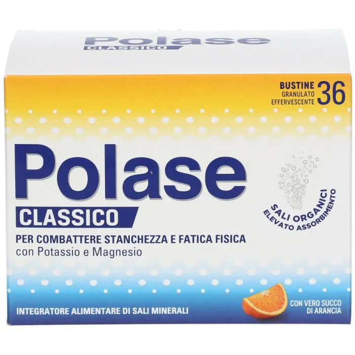 Polase Classico Magnesio e Potassio Integratore Alimentare Sali Minerali Gusto Arancia 36 Bustine Polase Classico Magnesio e Potassio Integratore Alimentare Sali Minerali Gusto Arancia 36 Bustine