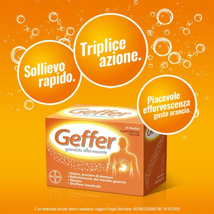 Geffer Antiacido contro Bruciore di Stomaco e Nausea 24 Bustine