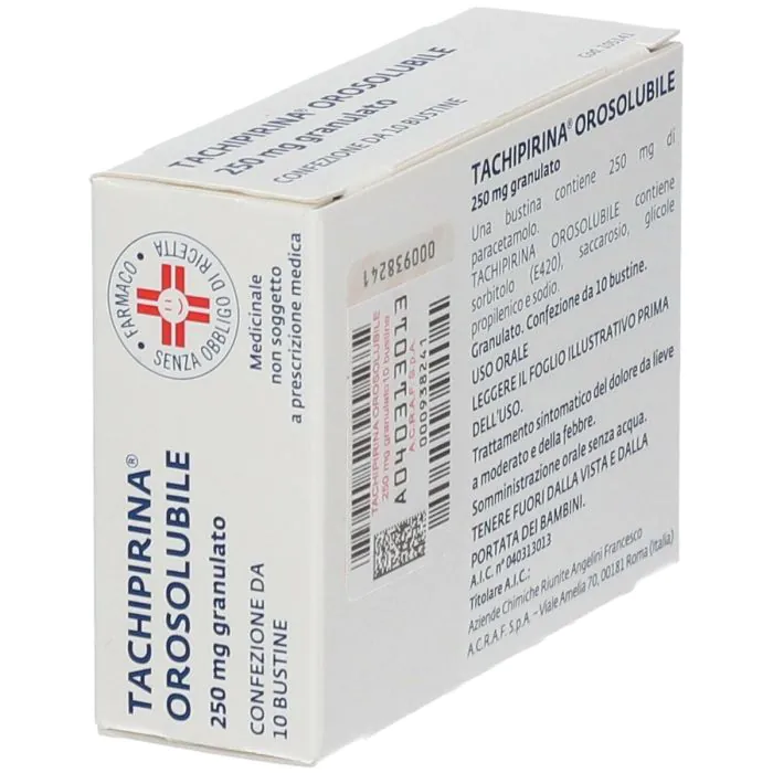 Tachipirina Orosolubile 250 mg Paracetamolo 10 Bustine