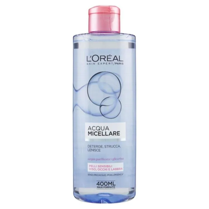 L'oreal paris acqua micellare viso occhi labbra pelli sensibili 400 ml L'oreal paris acqua micellare viso occhi labbra pelli sensibili 400 ml