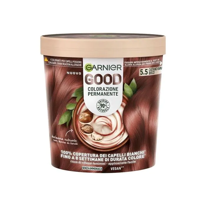 GARNIER - Good - Colorazione permanente senza ammoniaca n.5.5 Castano Ramato Ibisco GARNIER - Good - Colorazione permanente senza ammoniaca n.5.5 Castano Ramato Ibisco