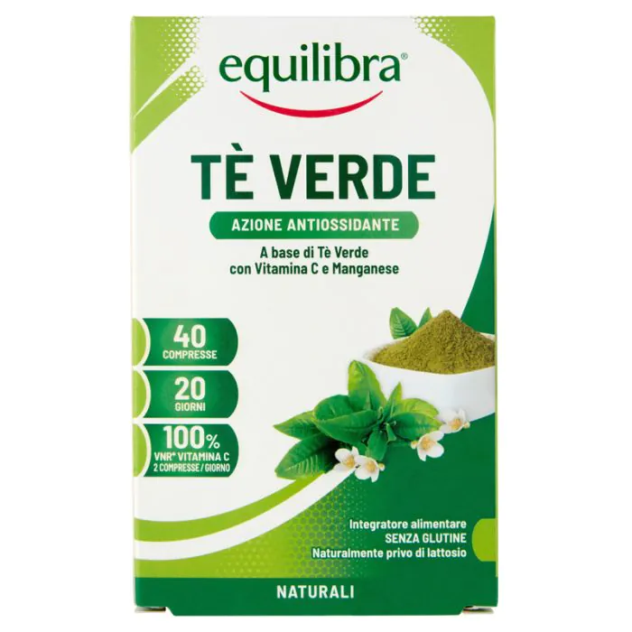 Equilibra Tè Verde Integratore Antiossidante Drenante 40 Compresse Equilibra Tè Verde Integratore Antiossidante Drenante 40 Compresse