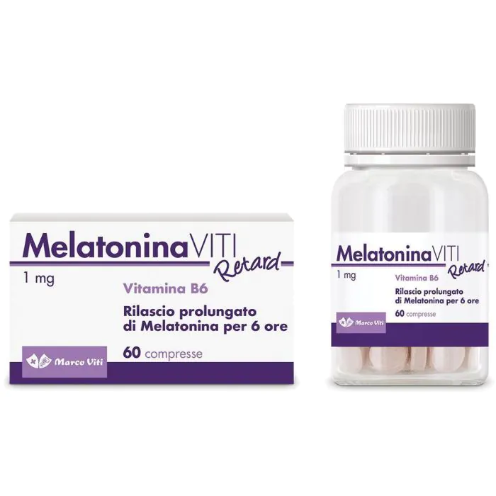 Melatonina Viti Retard 1mg Integratore Sonno 60 Compresse Melatonina Viti Retard 1mg Integratore Sonno 60 Compresse