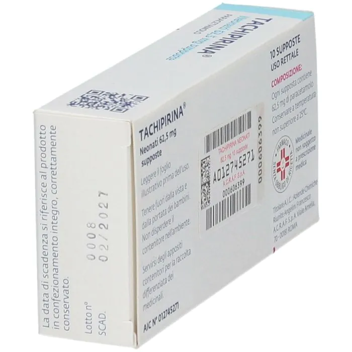 Tachipirina Neonati 62,5 Mg Paracetamolo 10 Supposte
