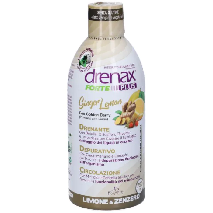 Drenax Forte Plus Ginger & Lemon Integratore Drenante e Depurativo 750 ml Drenax Forte Plus Ginger & Lemon Integratore Drenante e Depurativo 750 ml