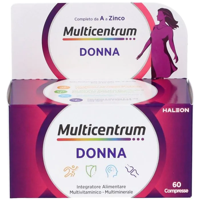 Multicentrum Donna Integratore Multivitaminico Vitamina D Calcio Ferro Acido Folico 60 Compresse Multicentrum Donna Integratore Multivitaminico Vitamina D Calcio Ferro Acido Folico 60 Compresse