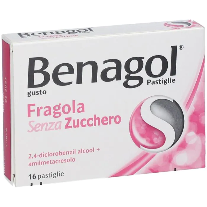 Benagol Pastiglie Fragola Senza Zucchero Antisettico Cavo Orale 16 Pastiglie
