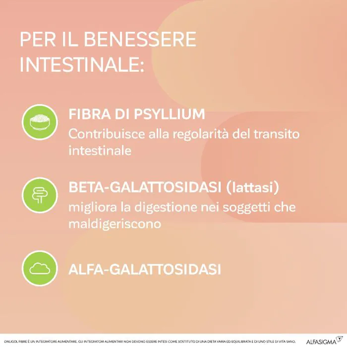 Onligol Fibra integratore Per Regolarità intestinale Gusto Pesca 20 Bustine