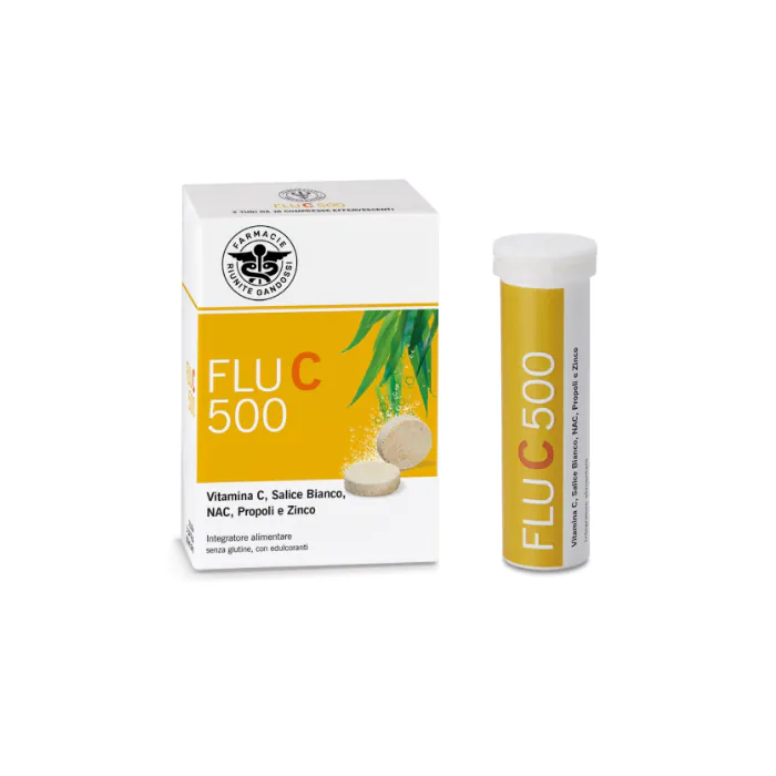 Flu C 500 Vitamina C 20 Compresse Effervescenti Flu C 500 Vitamina C 20 Compresse Effervescenti
