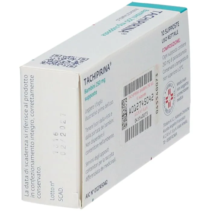 Tachipirina Bambini 250 mg Paracetamolo 10 Supposte
