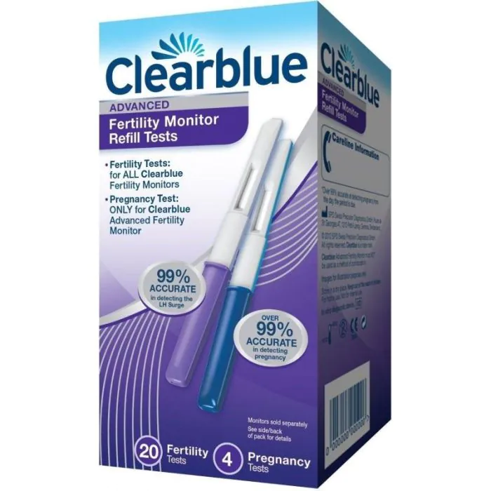 Clearblue Advanced Test di Ricambio per Monitor di Fertilità 20 Test di Fertilità + 4 Test di Gravidanza