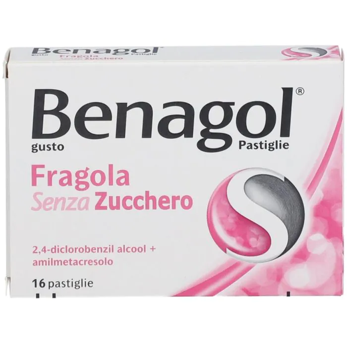 Benagol Pastiglie Fragola Senza Zucchero Antisettico Cavo Orale 16 Pastiglie