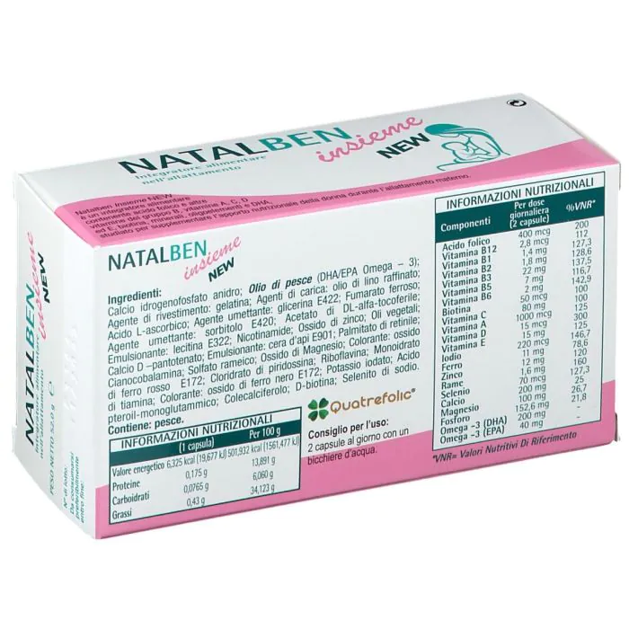 Natalben Insieme New Integratore 60 Capsule