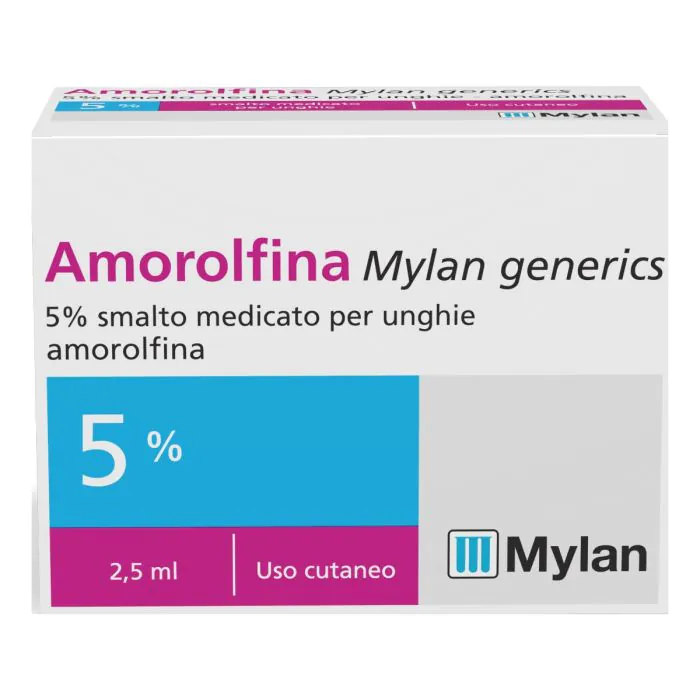 Amorolfina Mylan 5% Smalto Antimicotico Per Unghie 2,5 ml Amorolfina Mylan 5% Smalto Antimicotico Per Unghie 2,5 ml