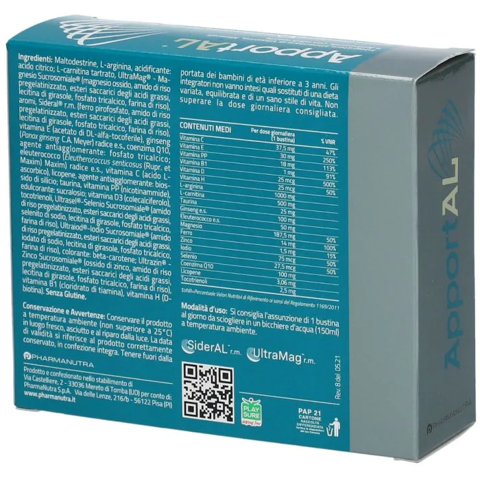 Apportal Integratore Di Vitamine E Minerali 14 Bustine