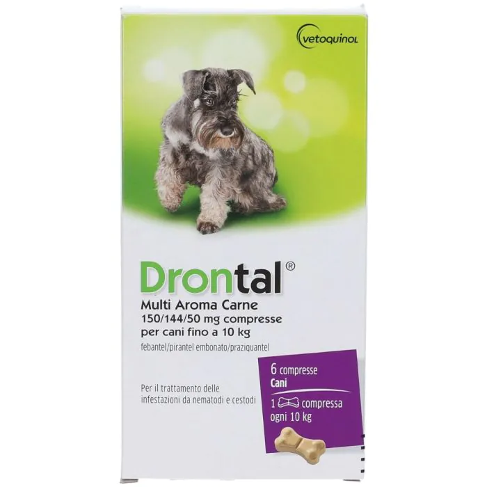 Drontal Multi Aroma Carne Per Cani Fino A 10 Kg 6 Compresse Drontal Multi Aroma Carne Per Cani Fino A 10 Kg 6 Compresse