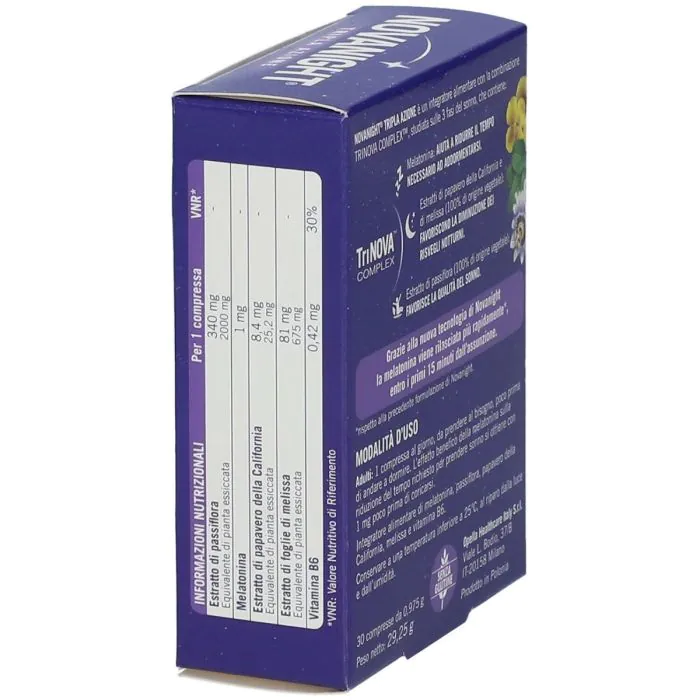 Novanight Tripla Azione Integratore A Rilascio Rapido Promo 30 Compresse