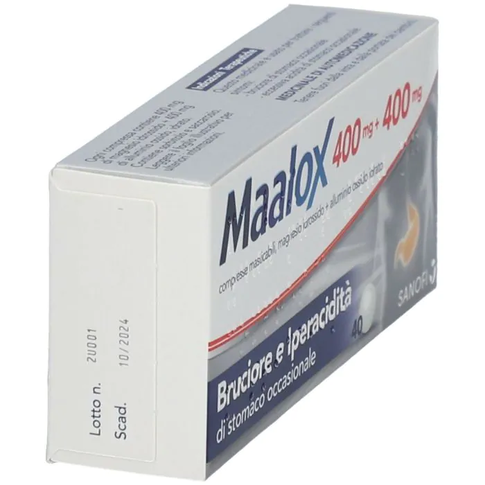 Maalox Compresse Antiacido 400mg+400mg 40 Compresse Masticabili