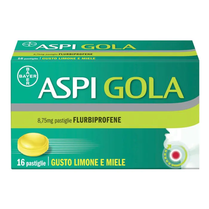 Aspi Gola Antinfiammatorio Mal di Gola 16 caramelle Miele-Limone