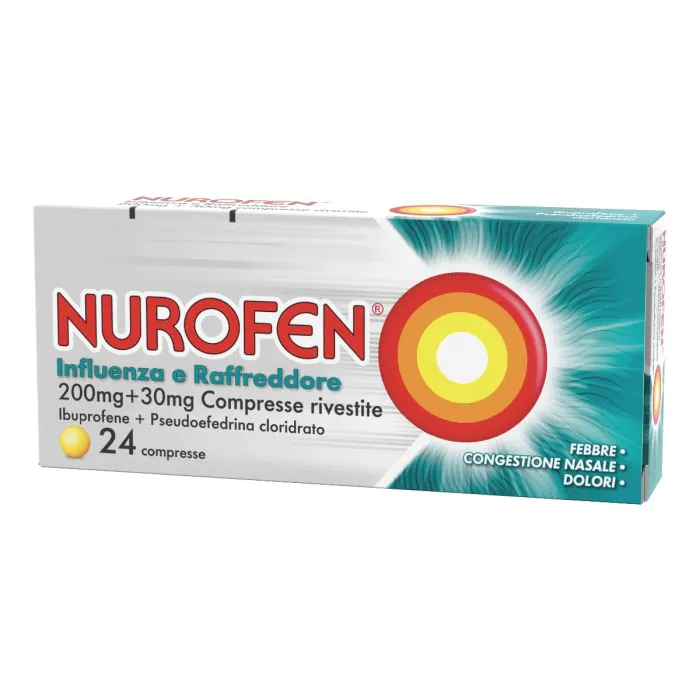 Nurofen Influenza e Raffreddore 200 mg + 30 mg 24 Compresse Rivestite