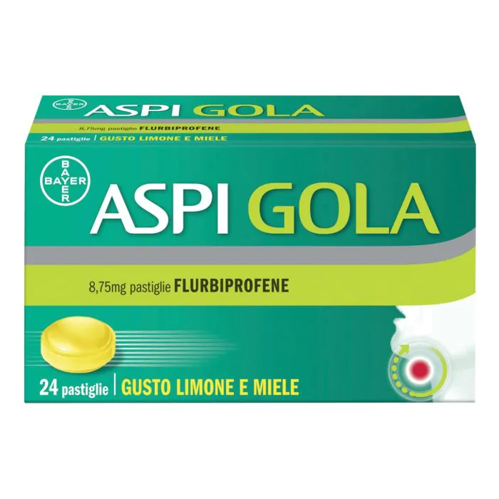 Aspi Gola Antinfiammatorio Mal di Gola 24 caramelle Miele-Limone