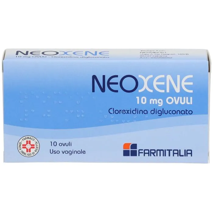 Neoxene 10 mg Clorexidina Digluconato Disinfettante 10 Ovuli Vaginali Neoxene 10 mg Clorexidina Digluconato Disinfettante 10 Ovuli Vaginali