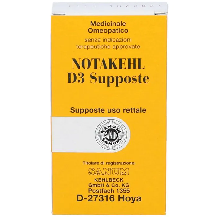 NOTAKEHL D3 10 Supposte 2G SANUM NOTAKEHL D3 10 Supposte 2G SANUM
