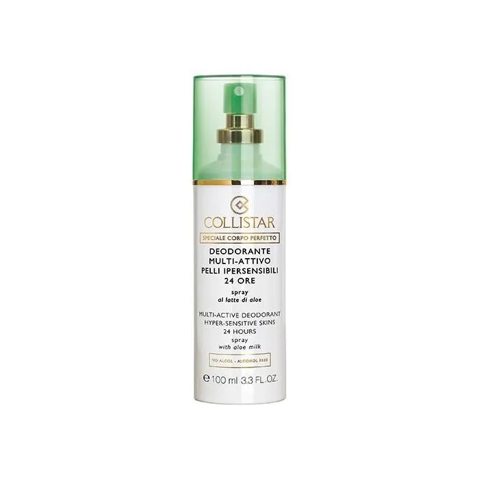 Deodorante multi-attivo pelli ipersensibili 24 ore spray al latte di aloe 100 ml Deodorante multi-attivo pelli ipersensibili 24 ore spray al latte di aloe 100 ml