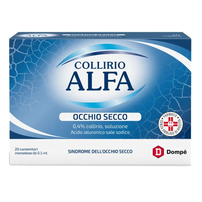 Dompè Alfa Collirio Occhio Secco Acido ialuronico 20 Flaconcini 0,5 ml Dompè Alfa Collirio Occhio Secco Acido ialuronico 20 Flaconcini 0,5 ml