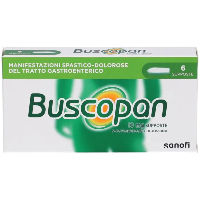 Buscopan 10 mg N-butilbromuro di Joscina Antispastico 6 Supposte Buscopan 10 mg N-butilbromuro di Joscina Antispastico 6 Supposte