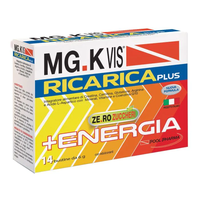 Mg.K Vis Ricarica Plus Integratore Sali Minerali E Vitamine 14 Bustine Mg.K Vis Ricarica Plus Integratore Sali Minerali E Vitamine 14 Bustine
