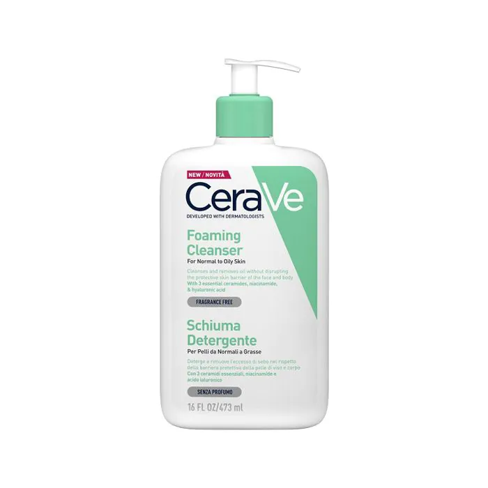 CeraVe Schiuma Detergente Viso Pelle Grassa Seboregolatrice 473 ml CeraVe Schiuma Detergente Viso Pelle Grassa Seboregolatrice 473 ml