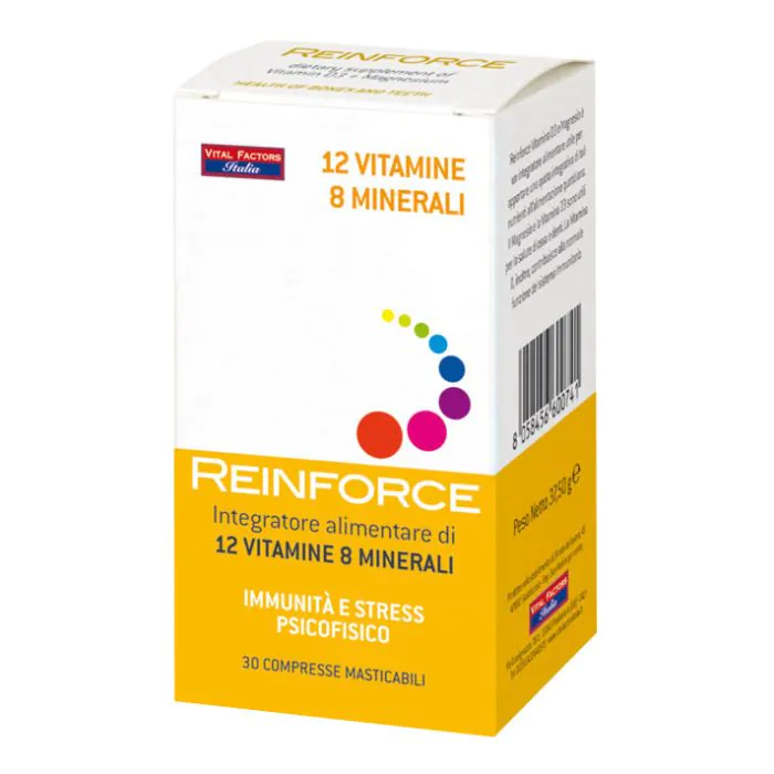 Reinforce 12 vitamine + 8 minerali 30 compresse masticabili