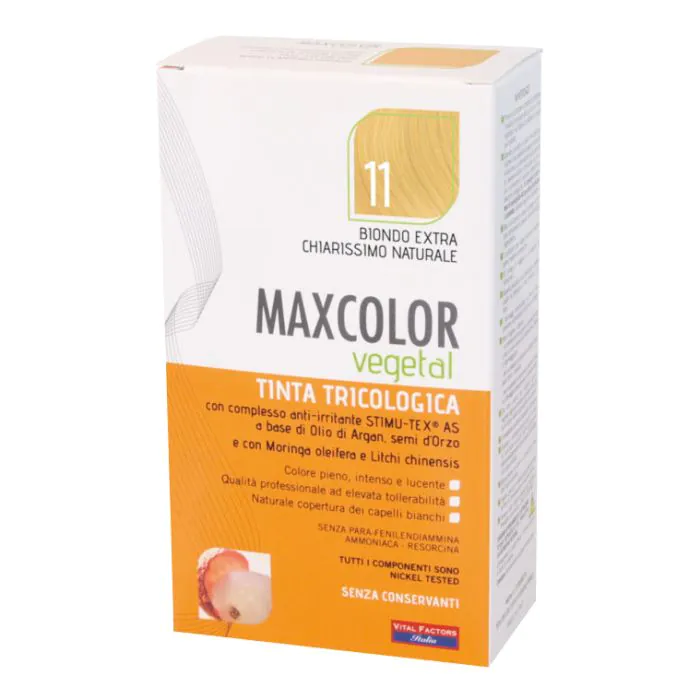 Maxcolor Vegetal Tinta 11 Biondo Extra Chiaro Naturale 140ml Maxcolor Vegetal Tinta 11 Biondo Extra Chiaro Naturale 140ml
